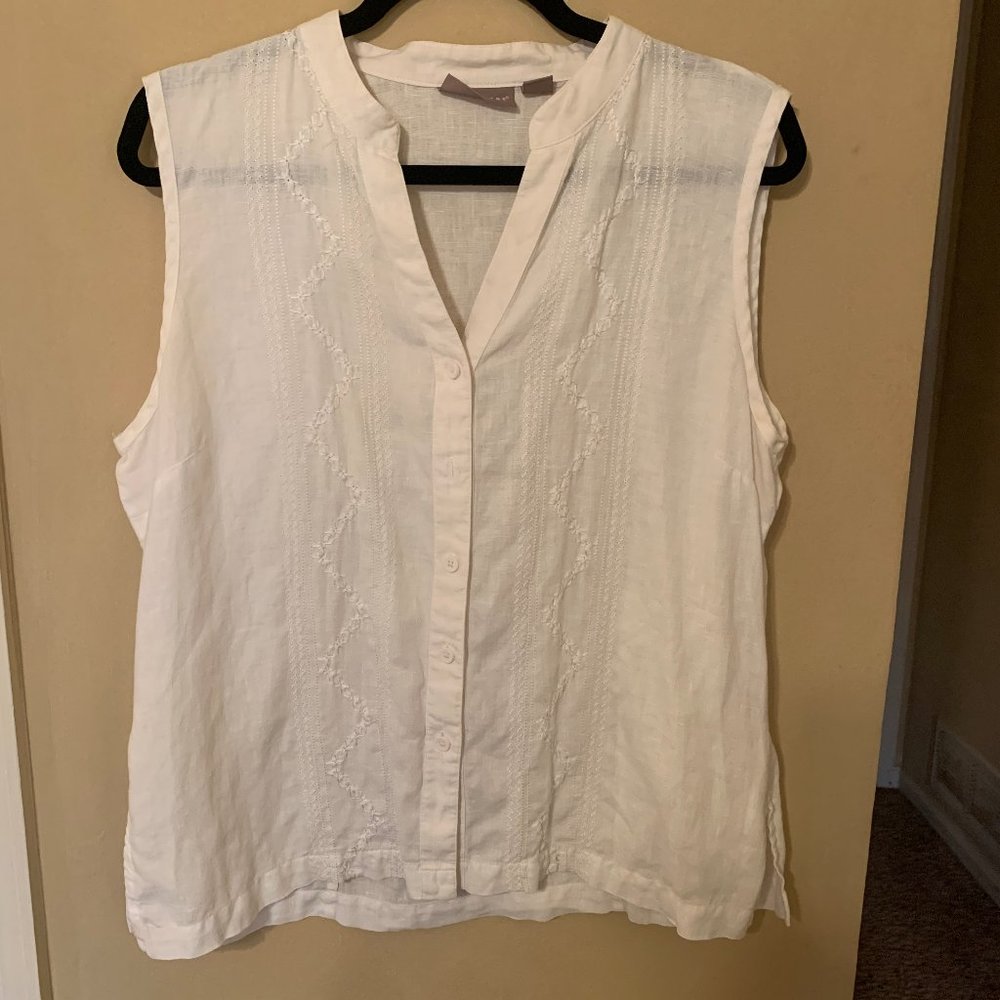 Kim Rogers 100% Linen Sleeveless top, L/P